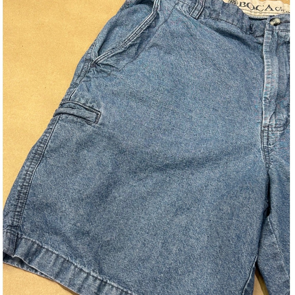 Boca Classics Blue Denim Shorts Mens 34 - Picture 5 of 8